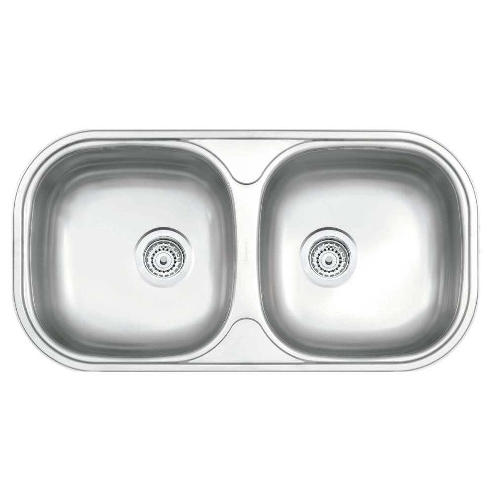 Cuba de embutir/sobrepor Tramontina Isis 2C 34 BS em Aço Inox Escovado 78x40 cm Cuba de embutir/sobrepor Tramontina Isis 2C 34 BS em Aço Inox Escovado 78x40 cm