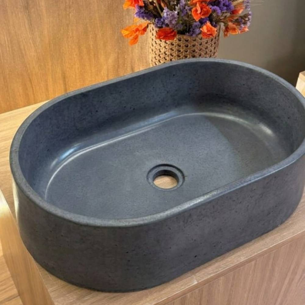 Cuba Oval Orna 49X32X13 Concreto Cuba Oval Orna 49X32X13 Concreto