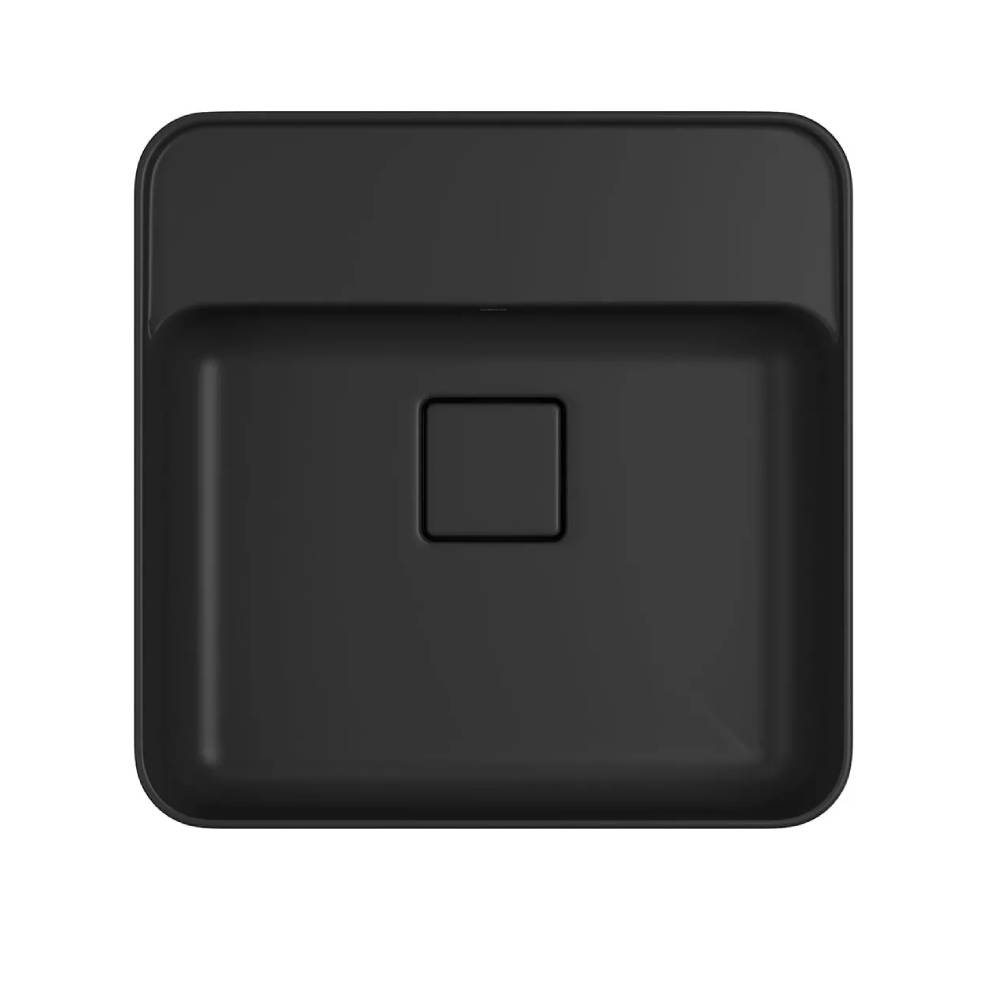Cuba Quadrada de Semi-Encaixe 40cm com Deck Ébano Fosco Deca L.61040.M.94 Cuba Quadrada de Semi-Encaixe 40cm com Deck Ébano Fosco Deca L.61040.M.94