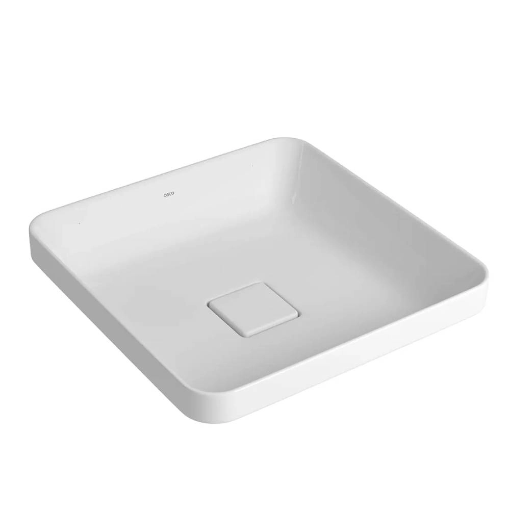 Cuba Quadrada de Sobrepor 40cm Branco Slim Deca L.21040.17