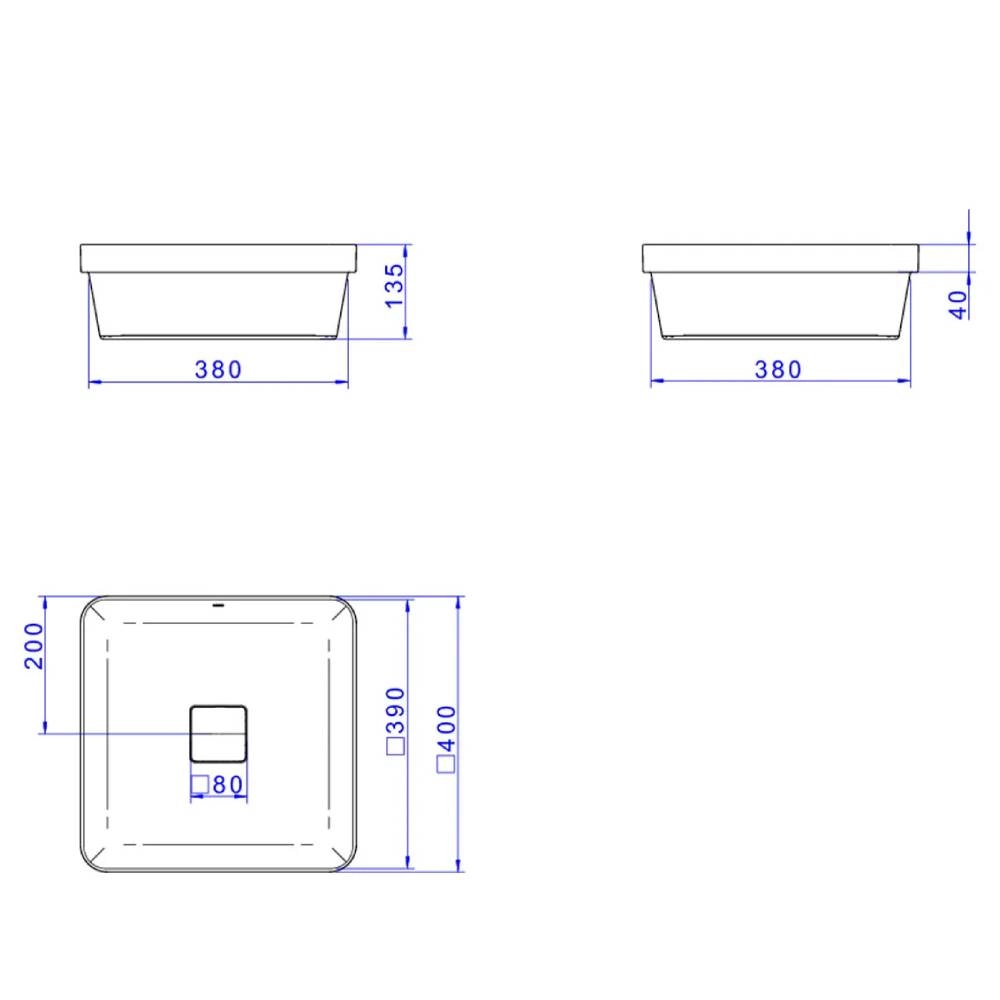 Cuba Quadrada de Sobrepor 40cm Branco Slim Deca L.21040.17