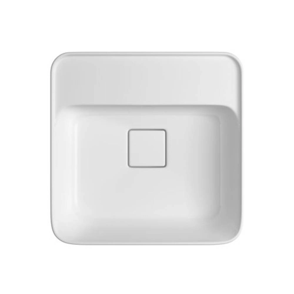 Cuba Quadrada Deca de Sobrepor 40cm com Deck Branco Slim L.21040.M.17