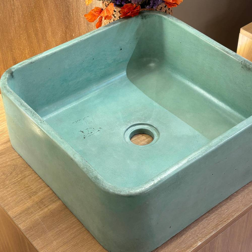 Cuba Quadrada Orna 34X34X13 Verde Acetinado Cuba Quadrada Orna 34X34X13 Verde Acetinado