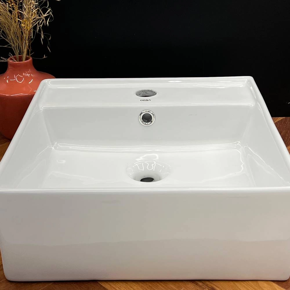 Cuba Quadrada Orna Buzios 41x41x15 Branco 8055A