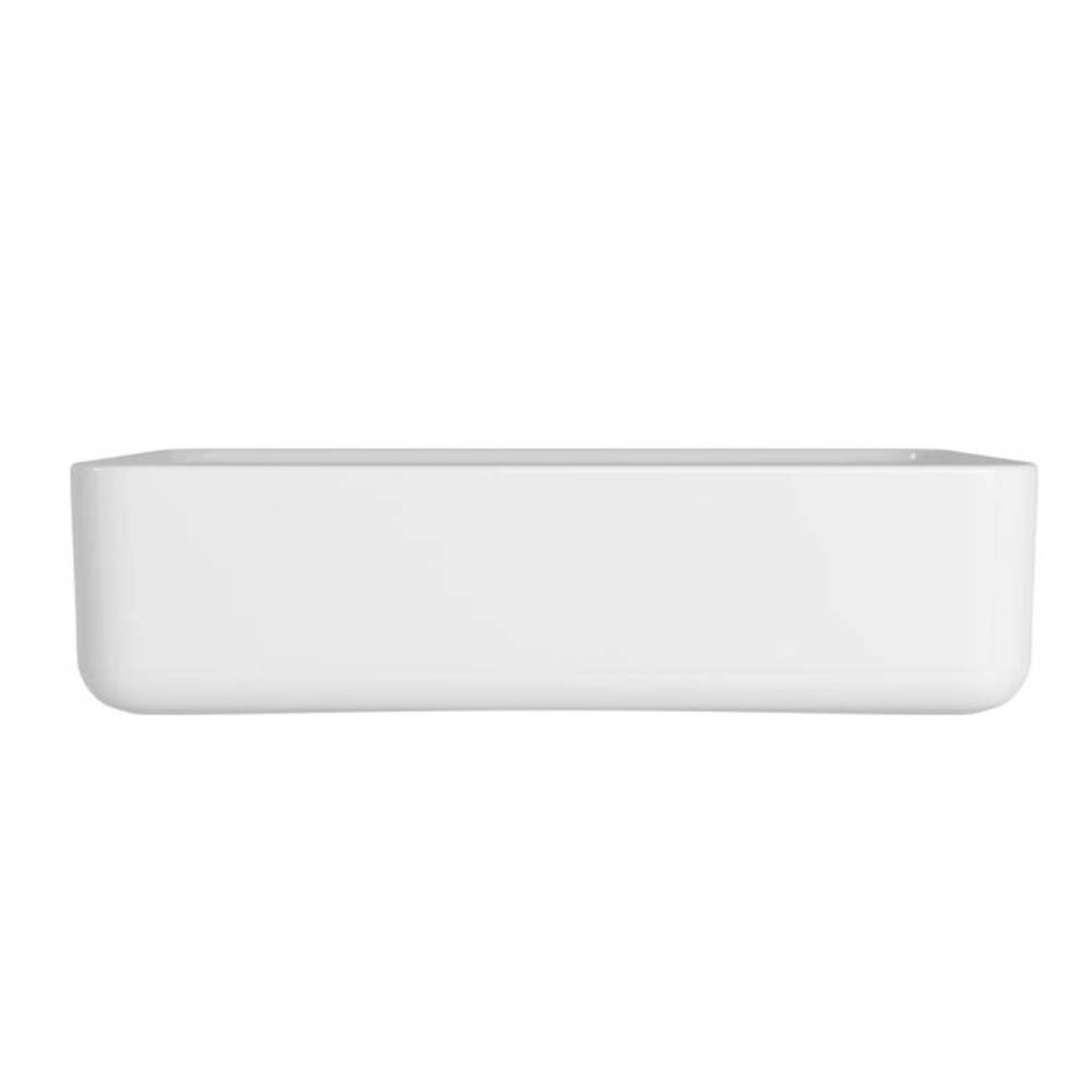 Cuba Retangular de Semi-Encaixe 50cm com Deck Branco Slim  Deca L.63050.M.17
