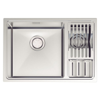 Cuba Tramontina Design Collection Quadrum em Aço Inox com Acabamento Acetinado 66x46 com 2 Cubas e escorredor de pratos e escorredor de talheres 94008/143 Cuba Tramontina Design Collection Quadrum em Aço Inox com Acabamento Acetinado 66x46 com 2 Cubas e escorredor de pratos e escorredor de talheres 94008/143