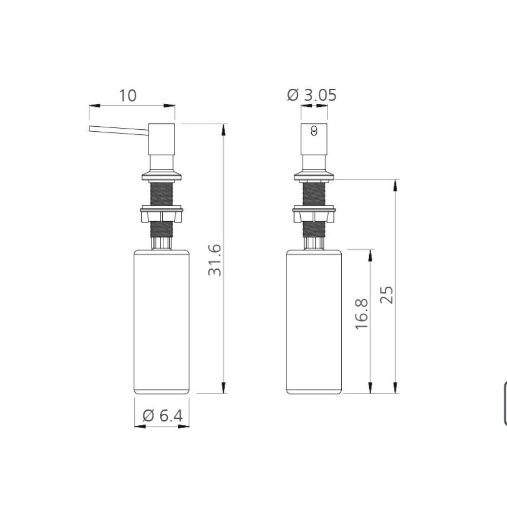 Dosador de Sabão Tramontina em Aço Inox  304 com Recipiente Plástico 500 ml