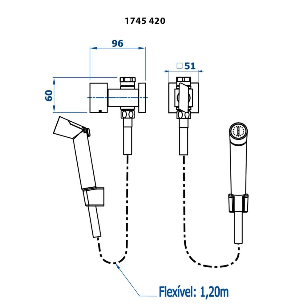 Ducha Higiênica com Derivação Essence Fani 1/2 1745 BK420