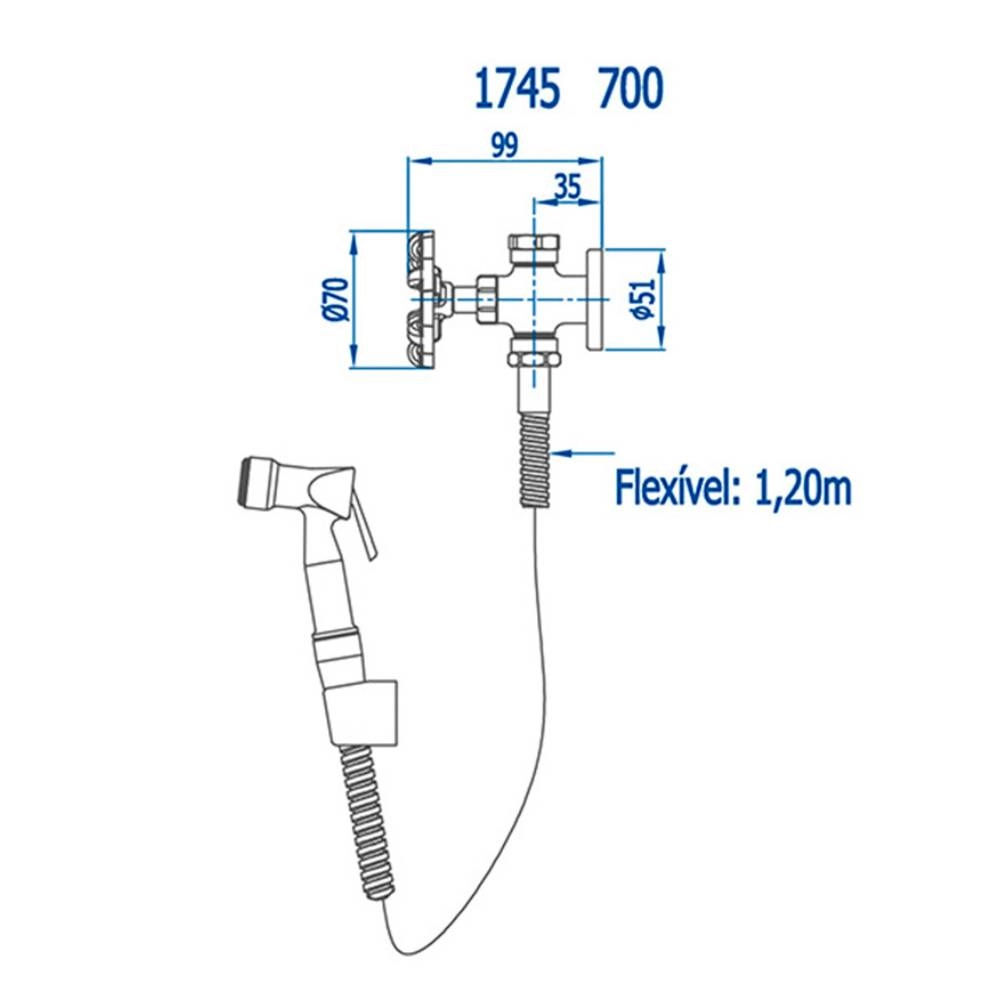 Ducha Higiênica com Derivação Living Fani 1745 BK700