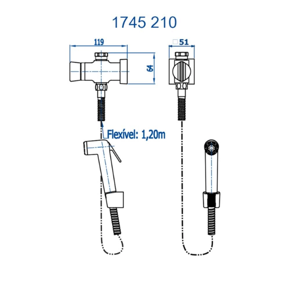 Ducha Higiênica com Derivação Prima Fani 1745 RV210