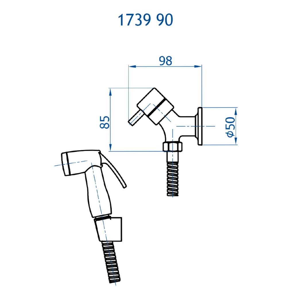 Ducha Higiênica Eva Fani 1739 OV90 Ducha Higiênica Eva Fani 1739 OV90