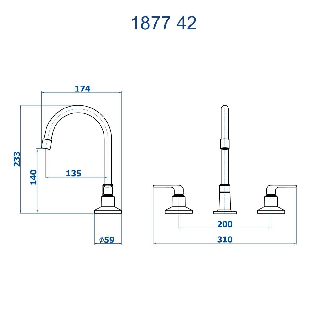 Misturador de Mesa Íris 1877 C42