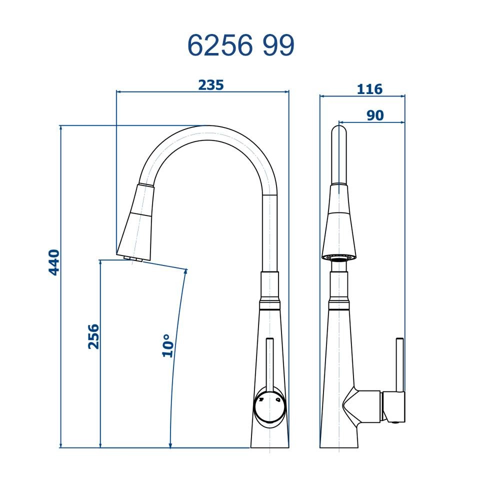Misturador Monocomando de Mesa Flex 6256 C99