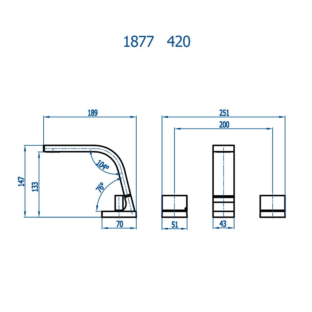 Misturador de Mesa Lavatório Fani 1877 BK420