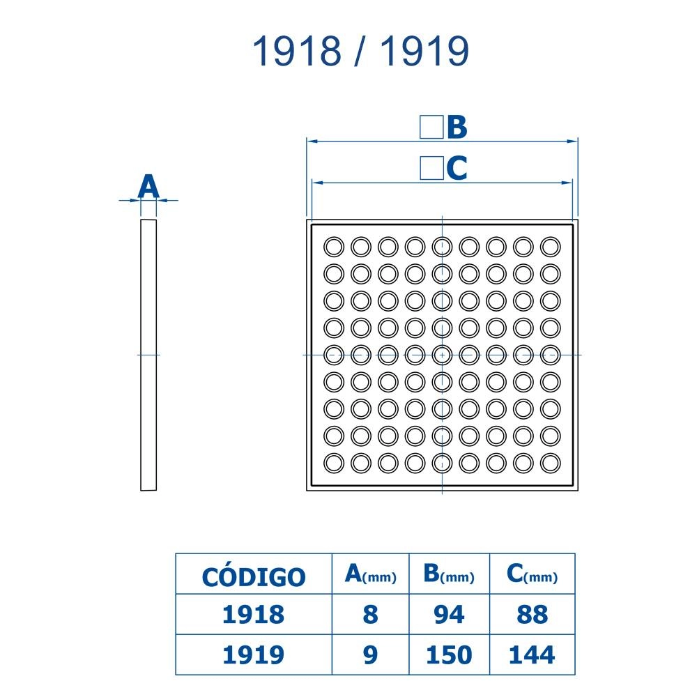 Grelha Quadrada em Latão com Caixilho 15x15 Fani 1919 OV Grelha Quadrada em Latão com Caixilho 15x15 Fani 1919 OV