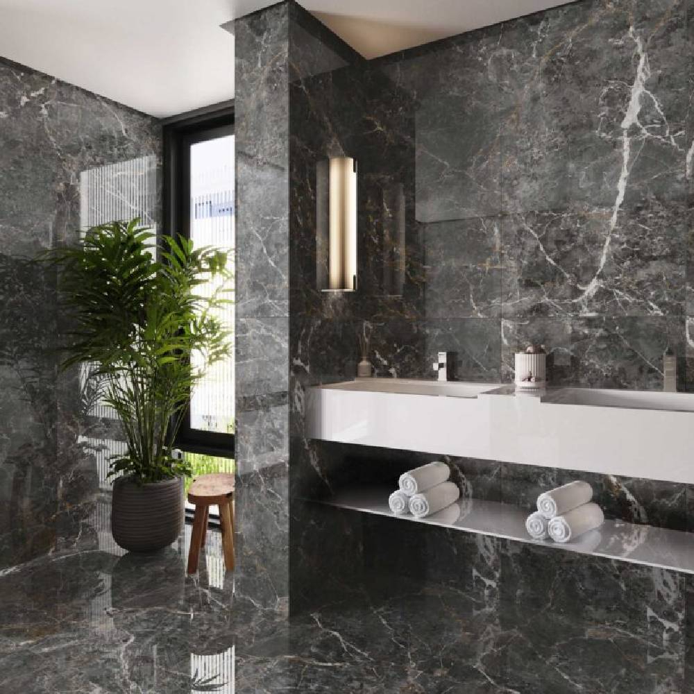 incesa Porcelanato 60X120 Marmo Grafite Polido Retificado