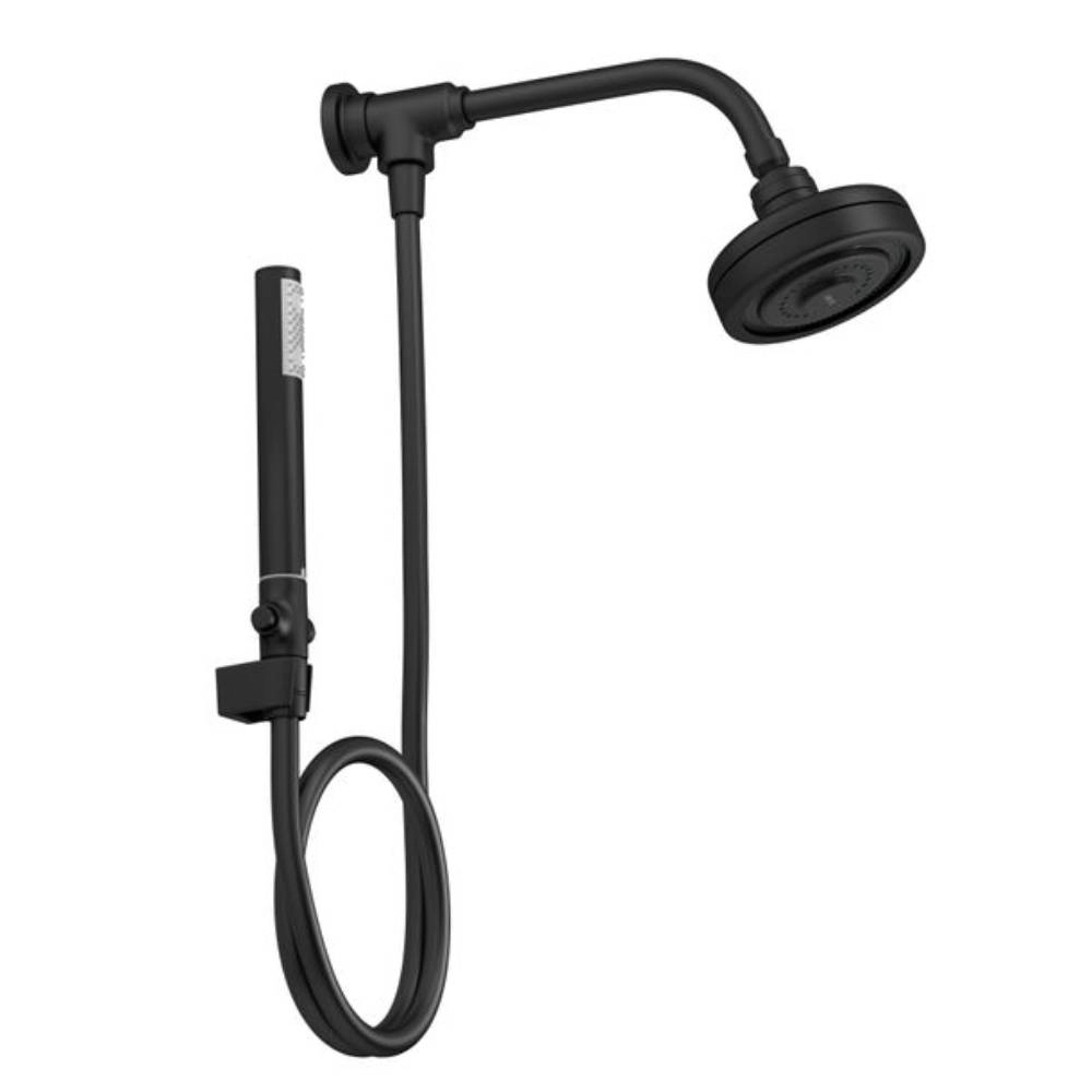 Kit Chuveiro de Parede 12,4 com Desviador e Ducha Manual Black Matte Acqua Plus Deca 1990.BLMT.STDKIT.N