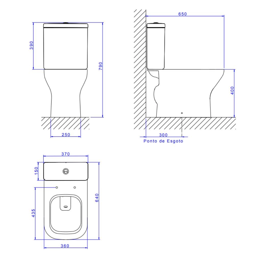 Kit Completo Bacia com Caixa Acoplada Branco Axis Deca KP.470.SL.17