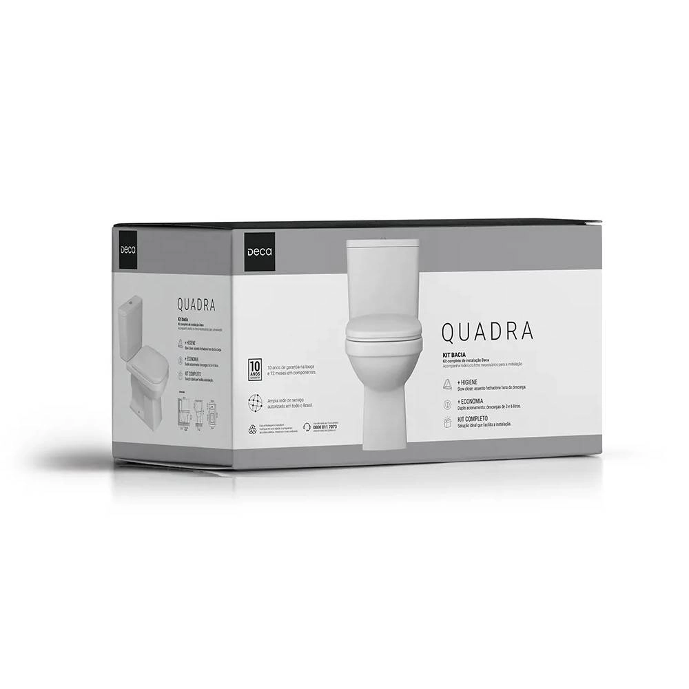 Kit Completo Bacia com Caixa Acoplada Branco Quadra Deca KP.211.17