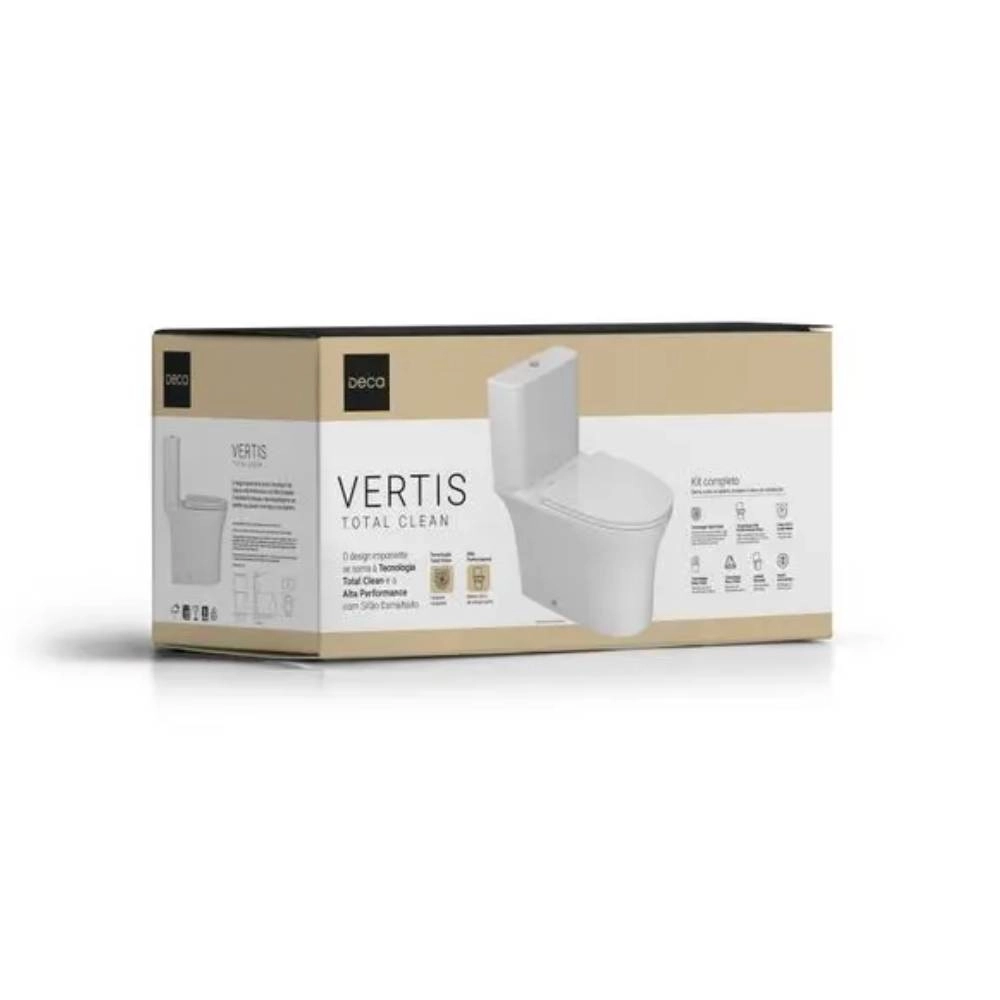Kit Completo Bacia com Caixa Acoplada Branco Vertis Total Clean Deca  KP.8720.17