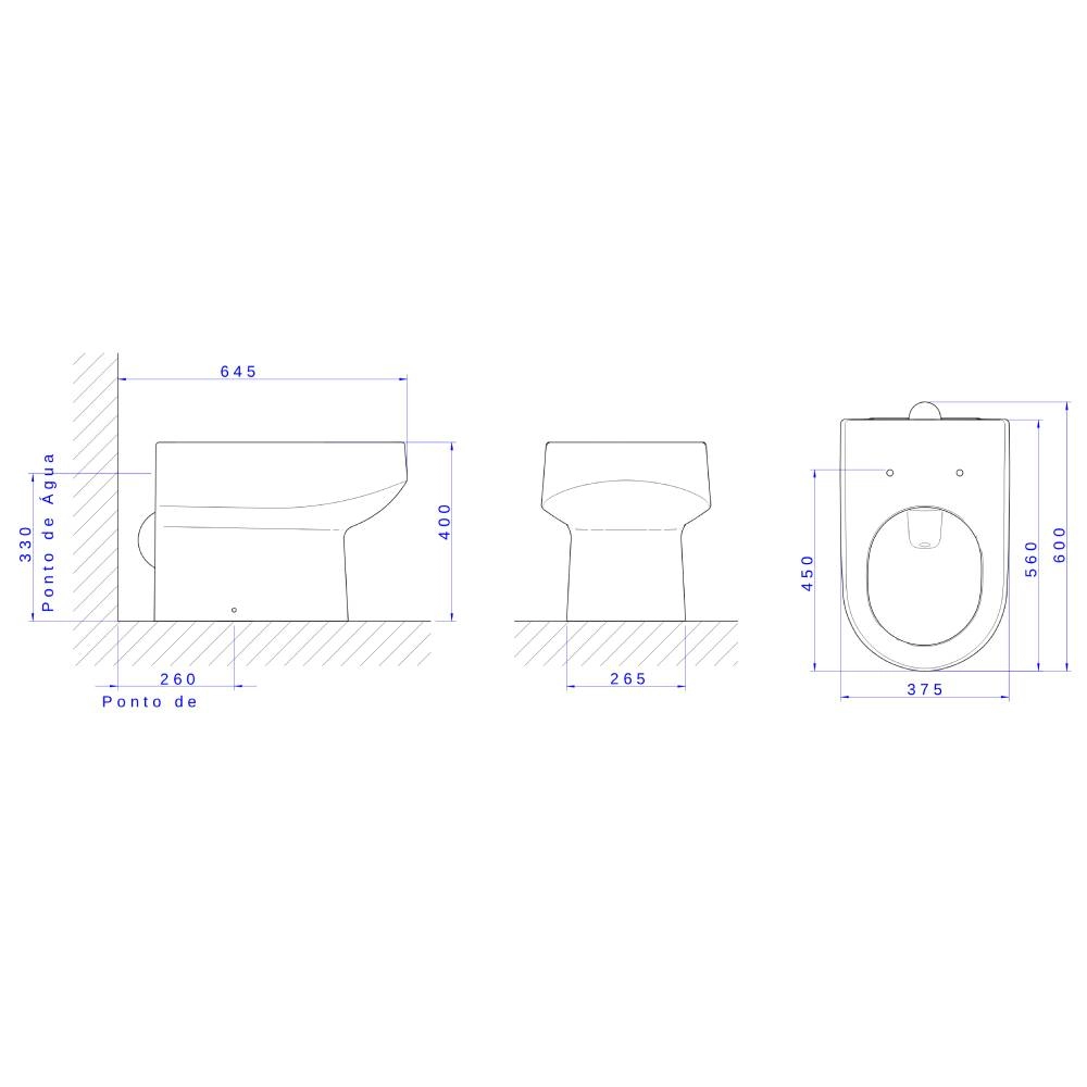 Kit Completo Deca Bacia Convencional Carrara Branco KP.60.17