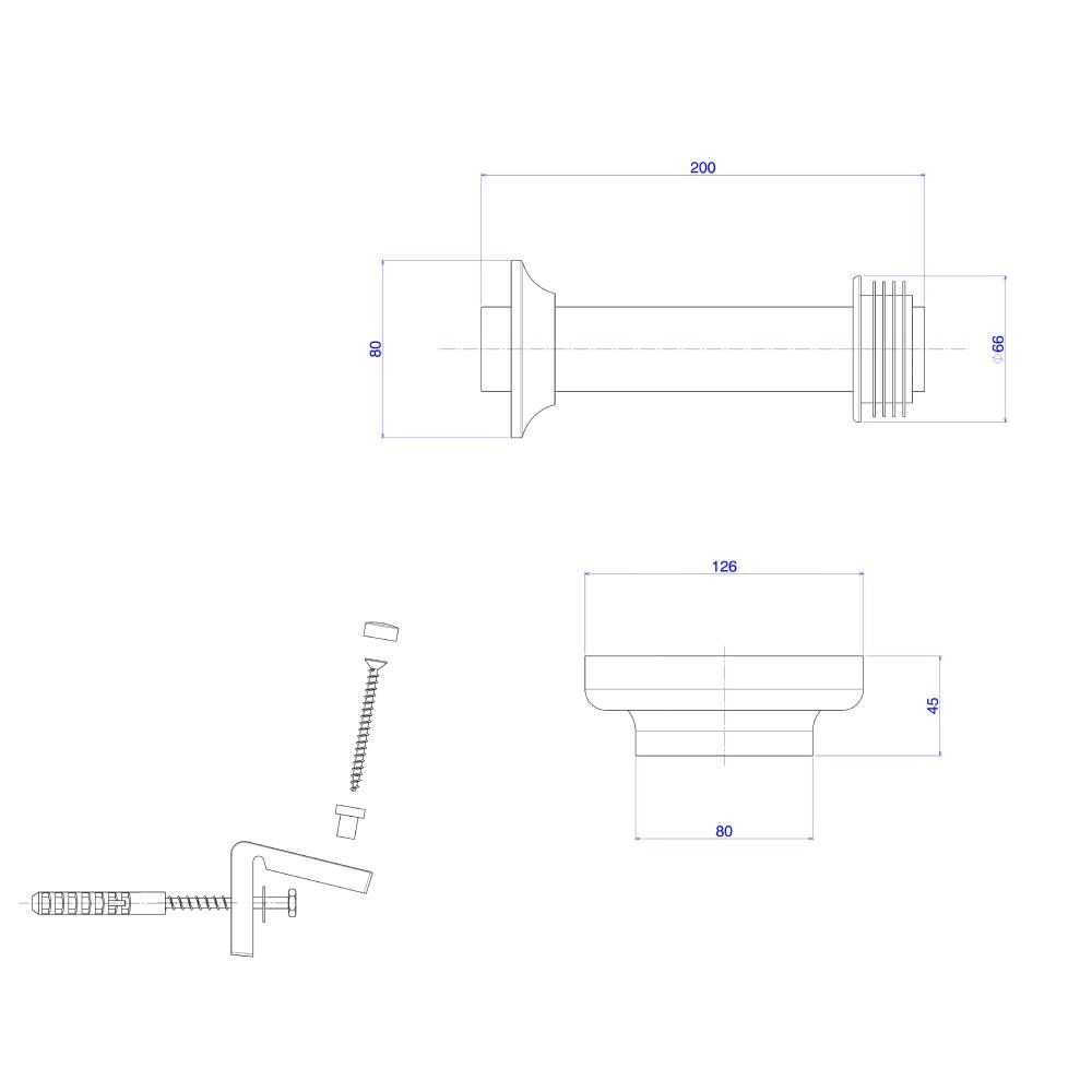 Kit de Instalação para Bacia Convencional com Fixação Lateral Cromado 1201.C.KIT.P