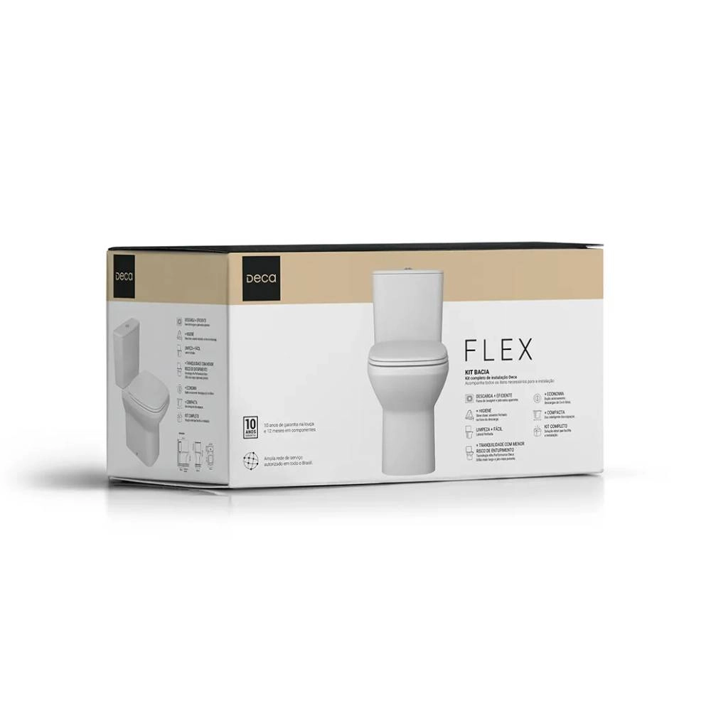 Kit Deca Bacia P/ Cx Acoplada Flex - Branco KP.381.17
