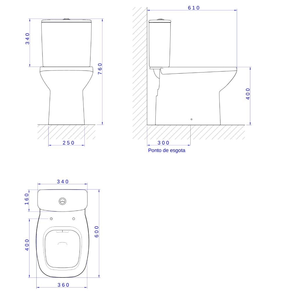 Kit Deca Bacia P/ Cx Acoplada Flex - Branco KP.381.17