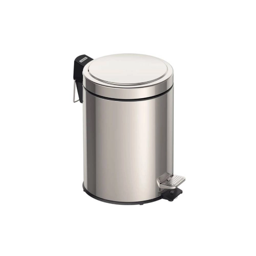 Lixeira com Pedal Tramontina Brasil em Aço Inox com Acabamento Polido e Balde Interno 5 L Lixeira com Pedal Tramontina Brasil em Aço Inox com Acabamento Polido e Balde Interno 5 L