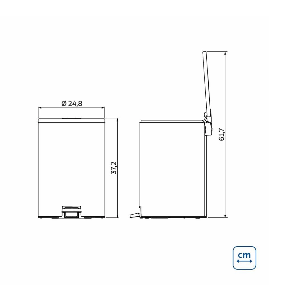 Lixeira com Pedal Tramontina Loop em Aço Inox com Acabamento Polido e Balde Interno 12 L