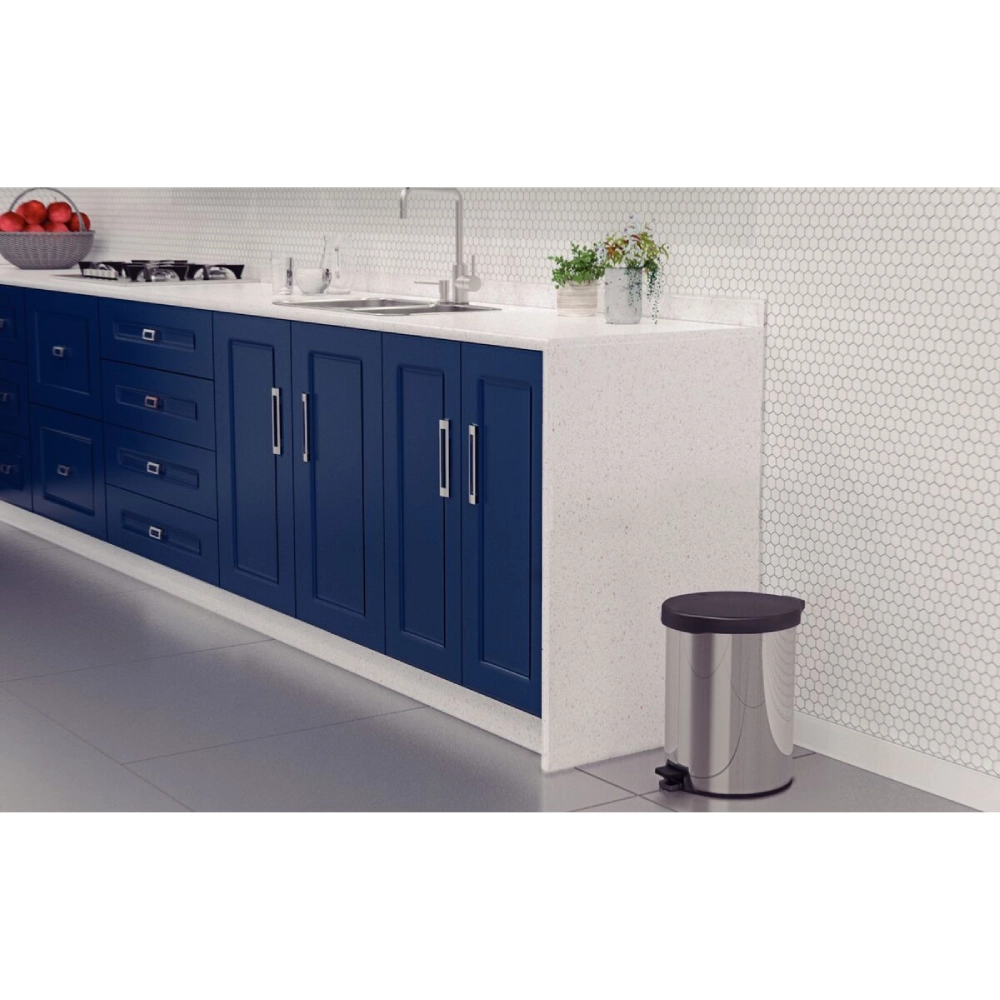 Lixeira com Pedal Tramontina New em Aço Inox com Acabamento Polido 12 L