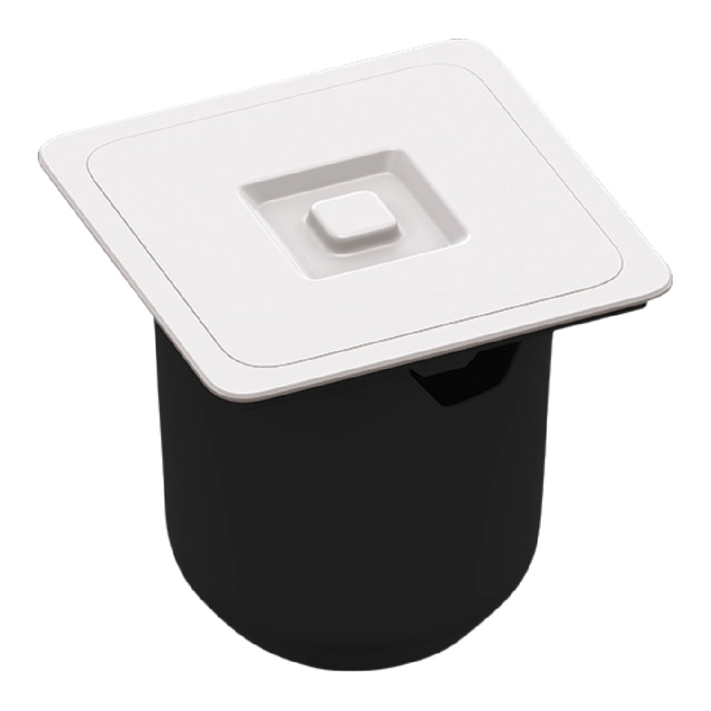 Lixeira de Embutir Quadrada Branca 8Litros Arquitech