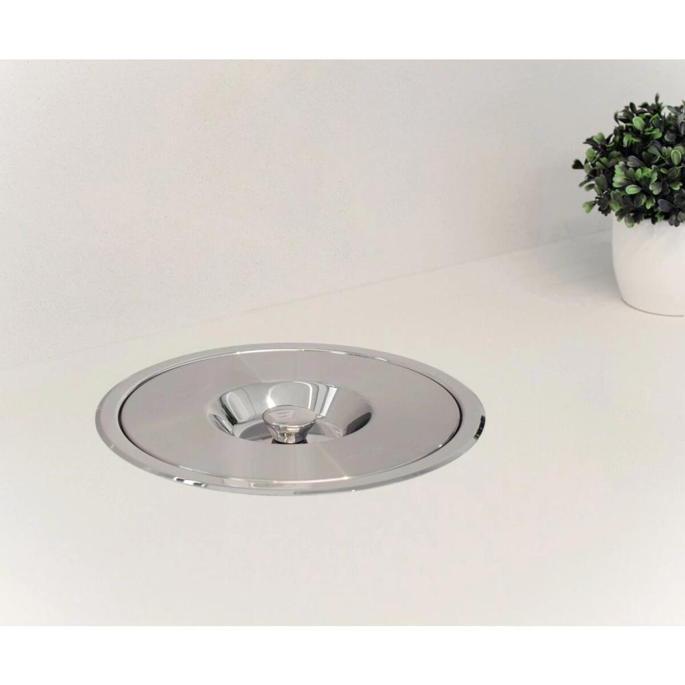 Lixeira de Embutir Tramontina Clean Round em Aço Inox com Balde Plástico 5 L
