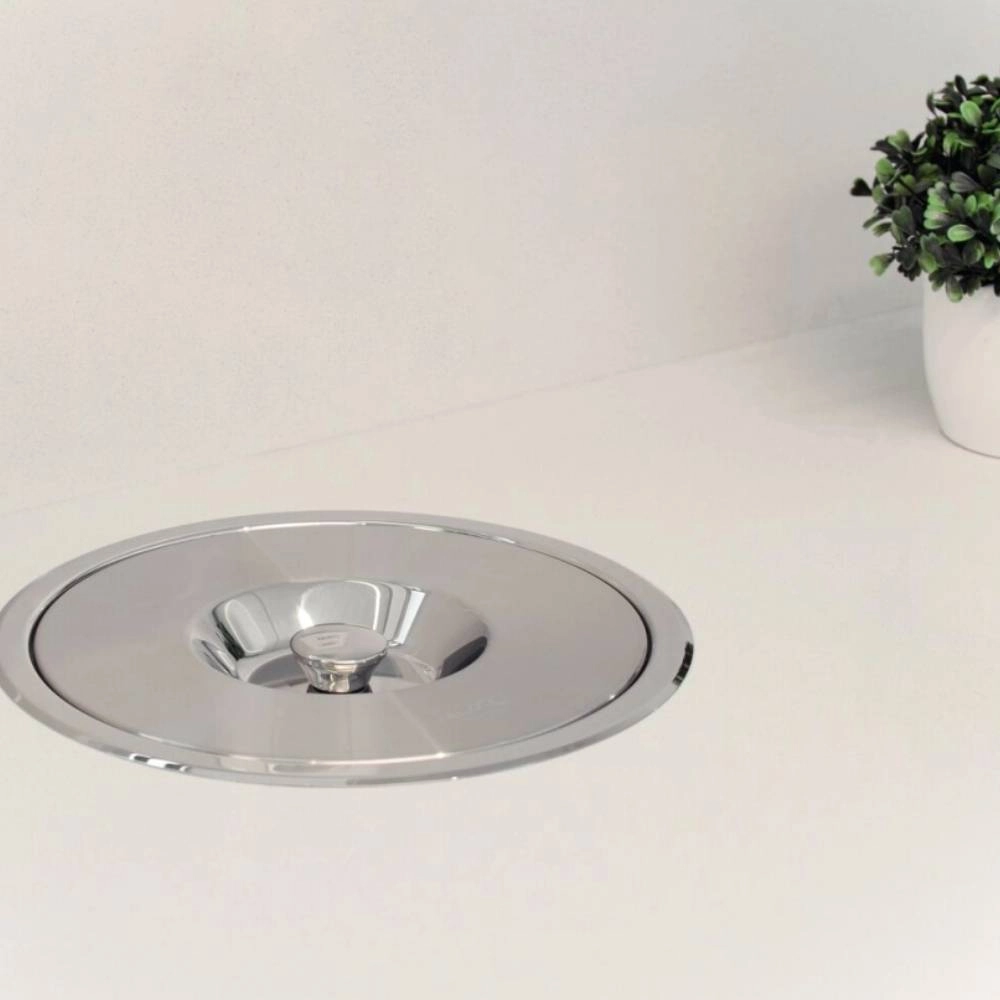 Lixeira de Embutir Tramontina Clean Round em Aço Inox com Balde Plástico 5 L