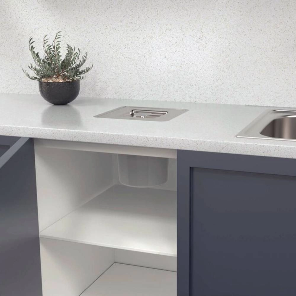 Lixeira de Embutir Tramontina Clean Square em Aço Inox com Balde Plástico 5 L