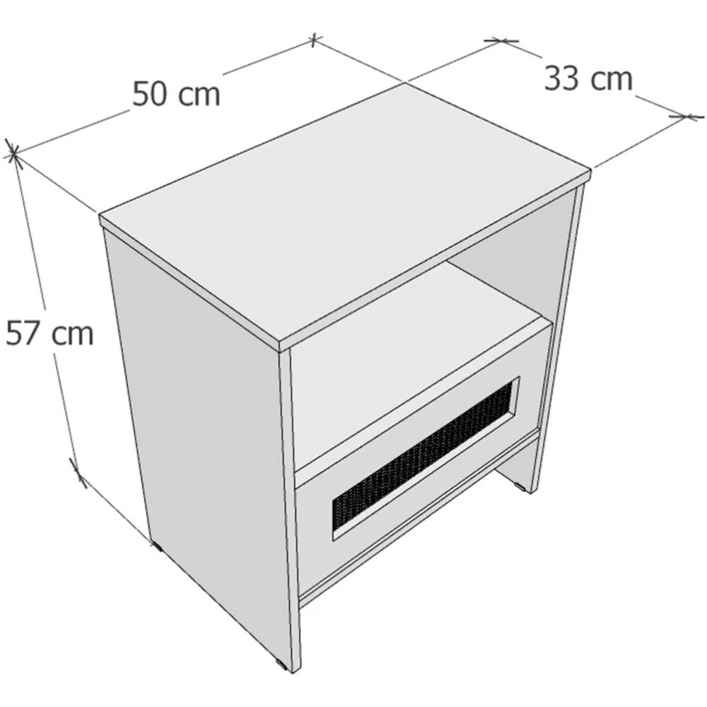 Mesa De Cabeceira Astral Ayla Ratan 50 Freijo
