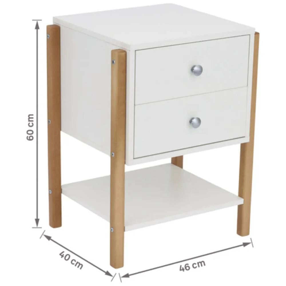 Mesa De Cabeceira Magali 46 Branco - 60x46x40cm