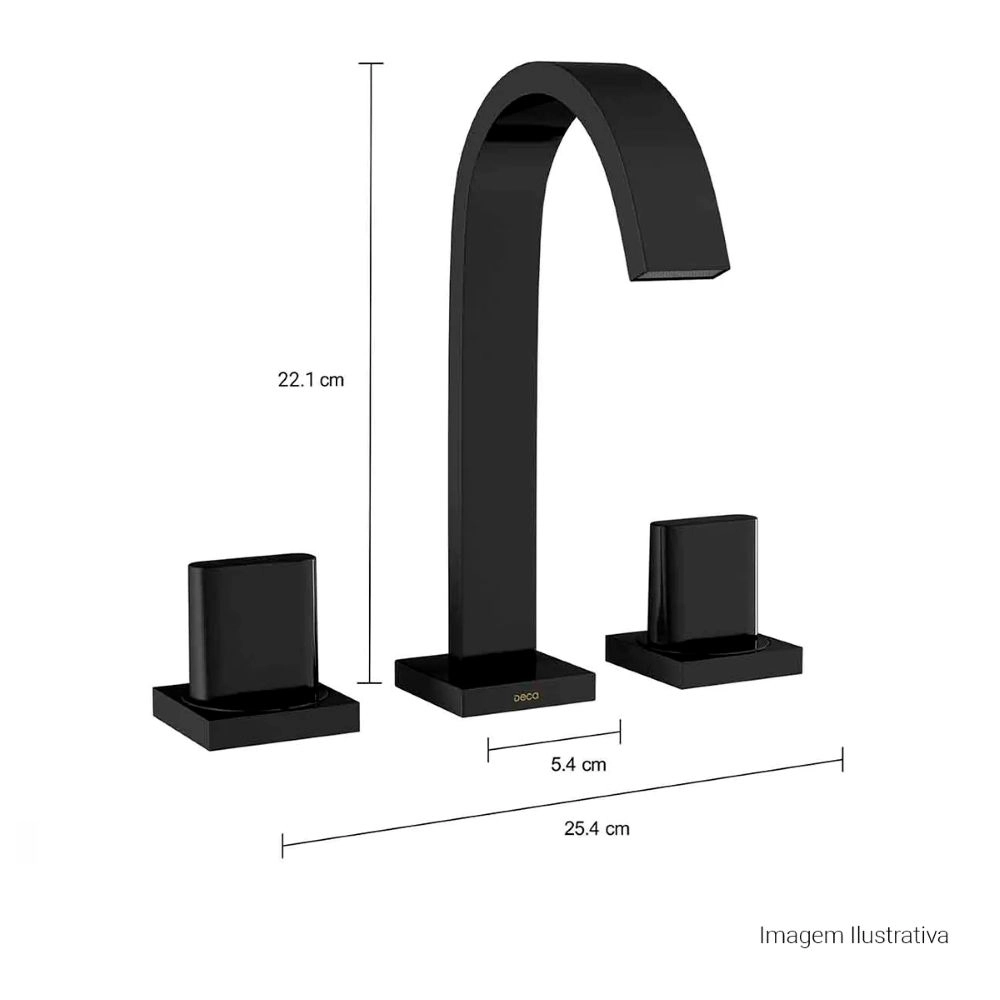 Misturador de Mesa Bica Alta para Lavatório Deca Polo 1877.BL33.MT Misturador de Mesa Bica Alta para Lavatório Deca Polo 1877.BL33.MT