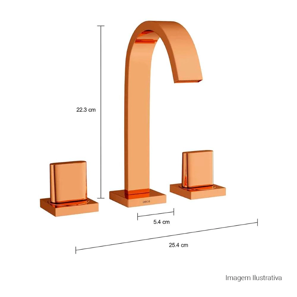 Misturador de Mesa Bica Alta para Lavatório Deca Polo 1877.GL33.RD