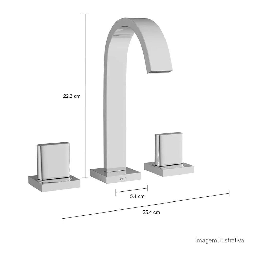 Misturador de Mesa para Lavatório Deca Polo 1877.C33 Misturador de Mesa para Lavatório Deca Polo 1877.C33