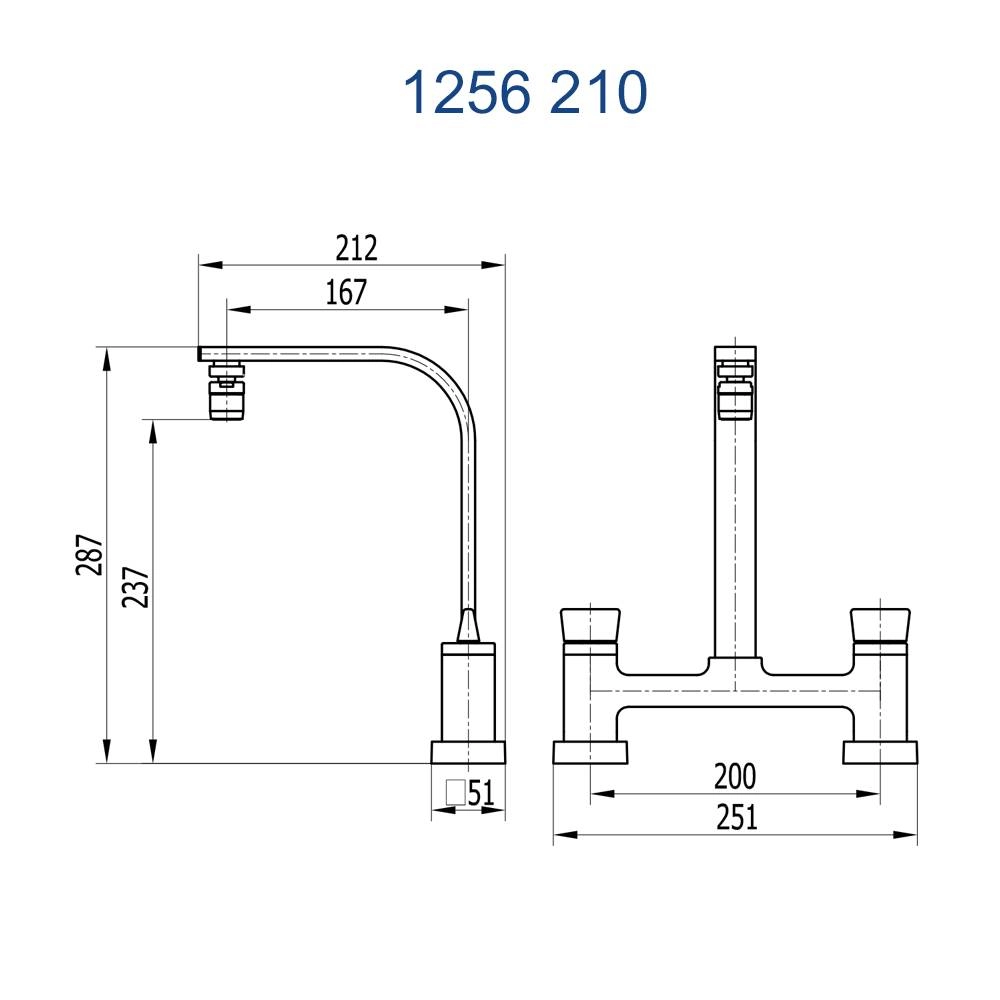 Misturador de Mesa Prima Fani 1256 C210 