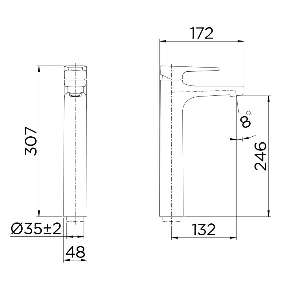 Monocomando bica alta de mesa para lavatório ColdStart Lift cromado docol 00796106