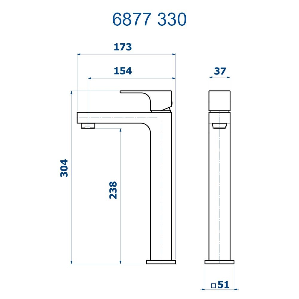 Monocomando de Mesa Bica Alta Lavatório Retta Fani 6877 CH330