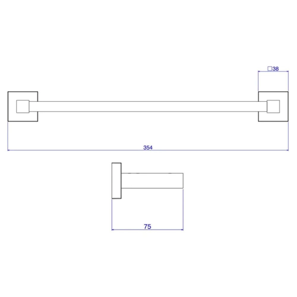 Porta Toalha Barra 30cm Gold Deca Quadratta 2040.GL83.030