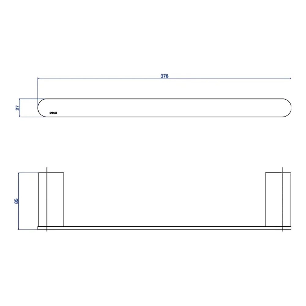 Porta Toalha Barra 30cm Versa Black Matte Deca 2040.BL31.030.MT