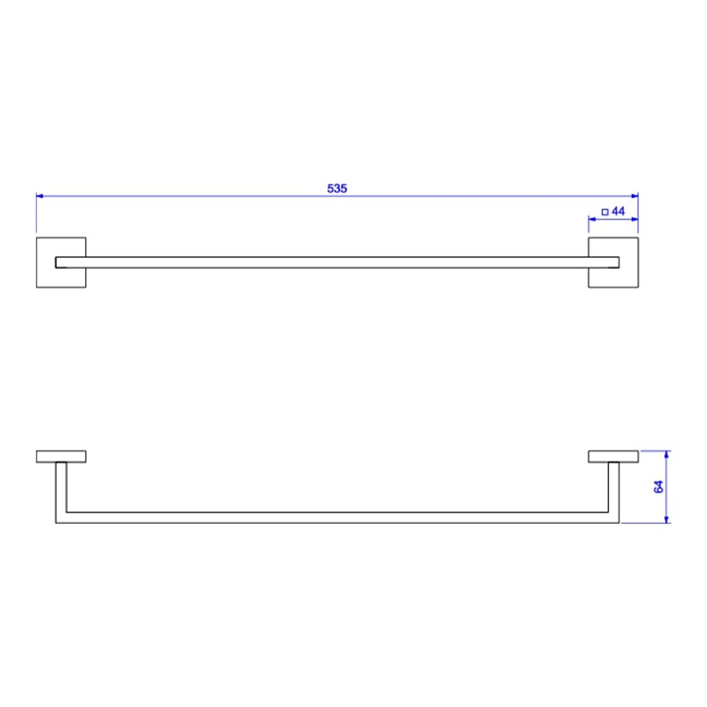 Porta Toalha Barra 50cm Deca Clean 2040.BL.050.CLN.NO