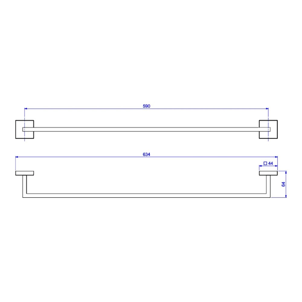 Porta Toalha Barra 60cm Deca Clean 2040.BL.060.CLN.NO
