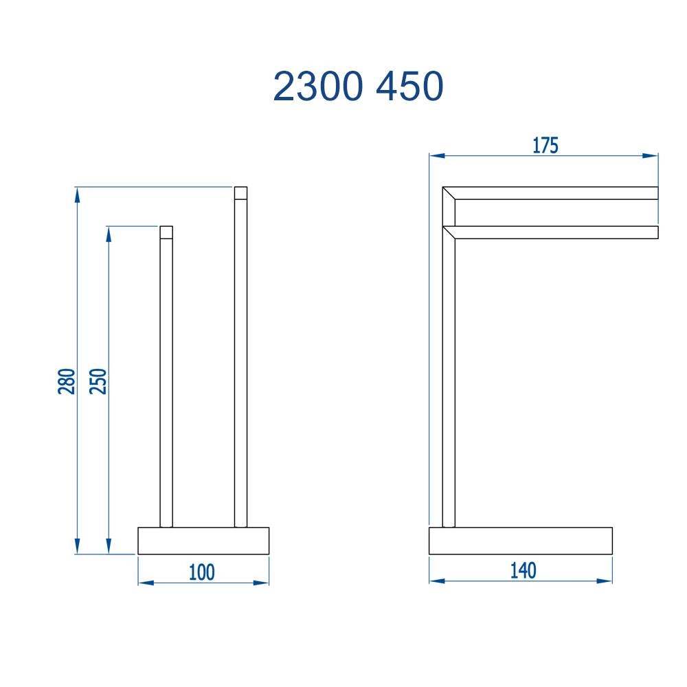 Porta-Toalha de Bancada Horus Fani 2300 BK450 Porta-Toalha de Bancada Horus Fani 2300 BK450