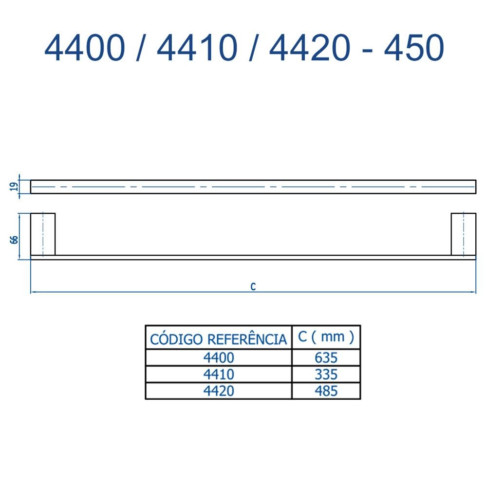 Porta Toalha Longo Horus Fani 4400 RV450