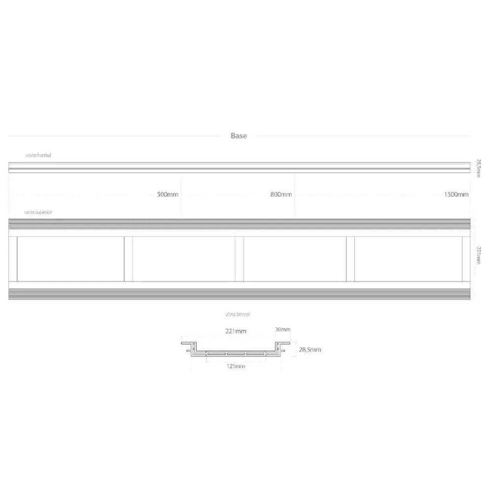 Ralo Fun Line 457 Vazada Em Pvc Madeira ESC 50cm Ralo Linear